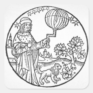 Adesivo Quadrado Retrato ideal de Aristotle (384-322 BC), cópia de