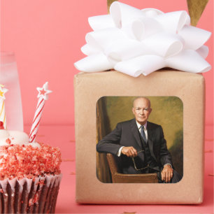 Adesivo Quadrado Retrato oficial do presidente Dwight Eisenhower na