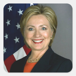 Adesivo Quadrado Retrato Oficial Hillary Clinton