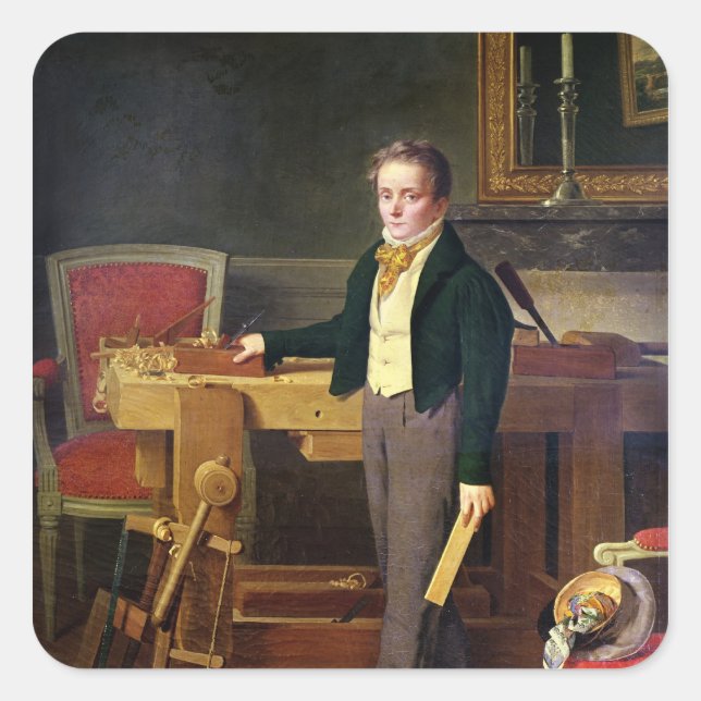 Adesivo Quadrado Retrato presumivelmente Alfred de La Chaussee (Frente)