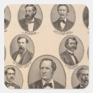 Adesivo Quadrado Retratos de Hon Thomas A Hendricks