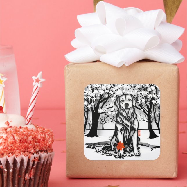 Adesivo Quadrado Retriever de Ouro GLOBAL TRANQUIL (Festa)