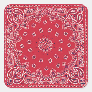 Adesivo Quadrado Retro 60s Red Bandanna