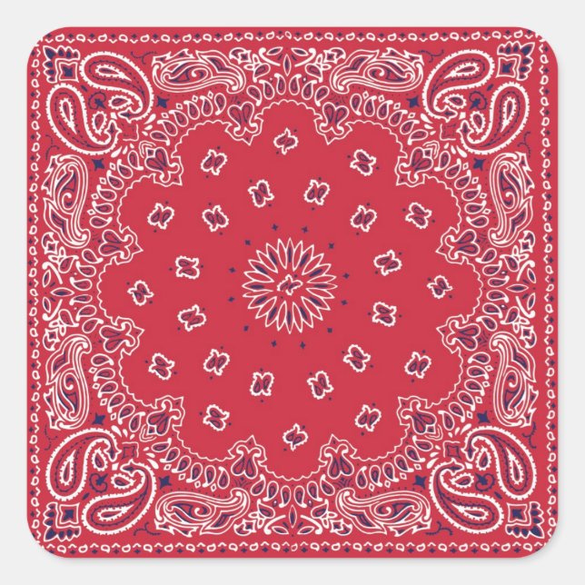 Adesivo Quadrado Retro 60s Red Bandanna (Frente)