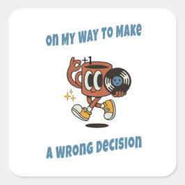 Adesivo Quadrado Retro Aesthetic Coffee Sticker – Funny Decisions