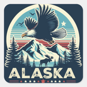 Adesivo Quadrado Retro Alaska