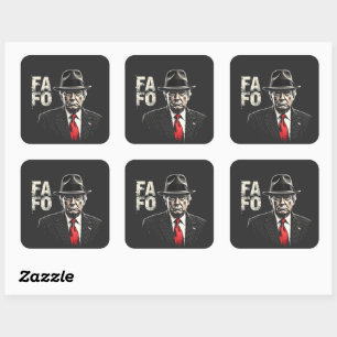 Adesivo Quadrado Retro-americano Donald Trump FAFO USA Flag Patriot