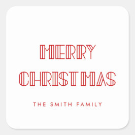 Adesivo Quadrado Retro art deco Feliz Natal