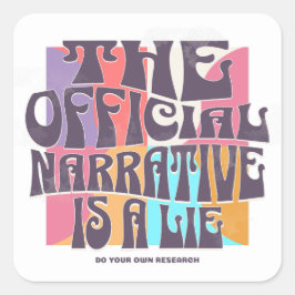 Adesivo Quadrado Retro Conspiracy Theory