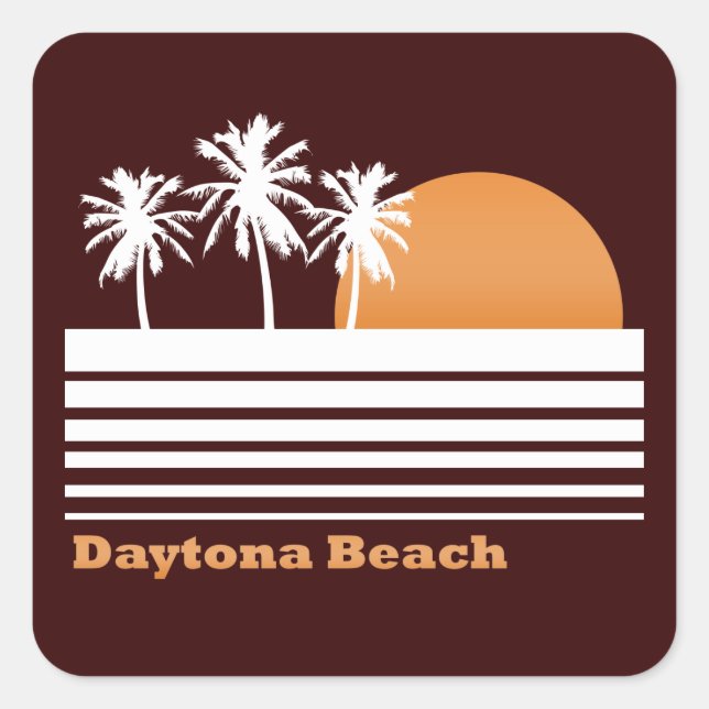 Adesivo Quadrado Retro Daytona Beach Stickers (Frente)