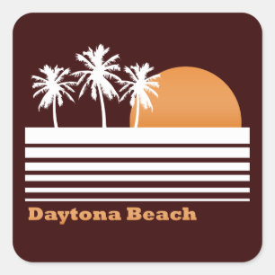 Adesivo Quadrado Retro Daytona Beach Stickers