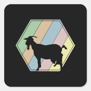 Adesivo Quadrado Retrô de Goat