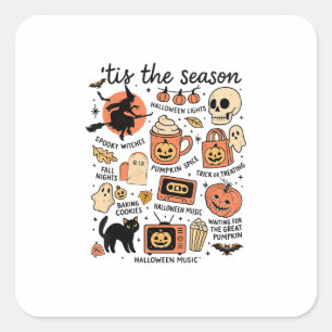 Adesivo Quadrado Retro Este É O Design De Queda Da Época Do Hallowe
