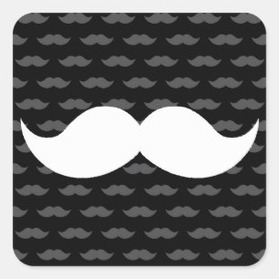 Adesivo Quadrado Retro Funny Handlebar Mustache Mustache