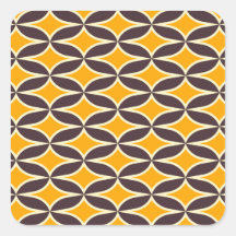 Retro geometric pattern yellow and brown leaf