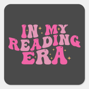 Adesivo Quadrado Retrô Groovy Na Minha Era De Leitura