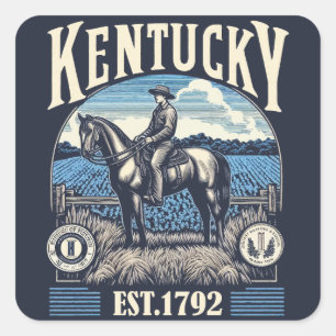 Adesivo Quadrado Retro Kentucky