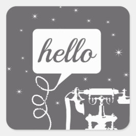 Adesivo Quadrado Retro qualquer padrão de telefone colorido