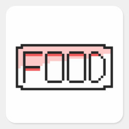 Adesivo Quadrado Retro RPG Pixel Art – Chat Box ‘Food’