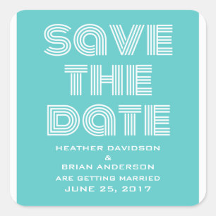 Adesivo Quadrado Retro Save Stickers, Turquoise