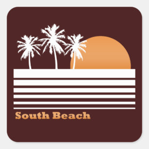 Adesivo Quadrado Retro South Beach Stickers