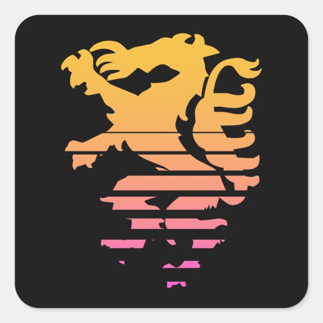 Adesivo Quadrado Retro Steiermark Wappen Panther Österreich  (Frente)