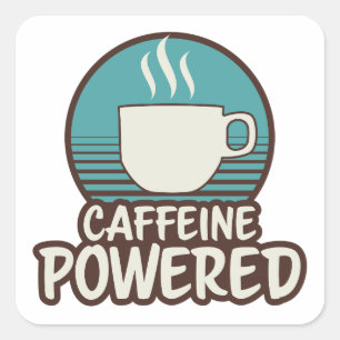 Adesivo Quadrado Retro-Sticker Com Cafeína