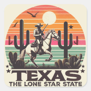 Adesivo Quadrado Retro Texas