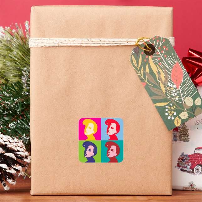 Adesivo Quadrado Retro Women Pop Art (Criador carregado)