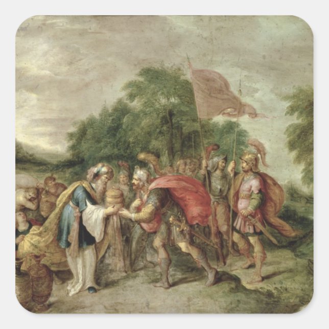 Adesivo Quadrado Reunião de Abraão e Melchizedek (Frente)