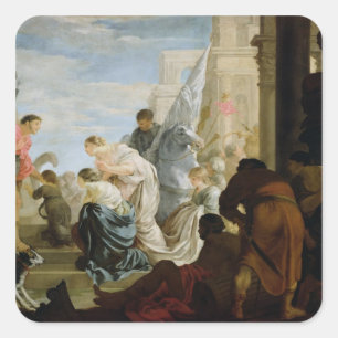 Adesivo Quadrado Reunião de Anthony e Cleópatra, c.1645