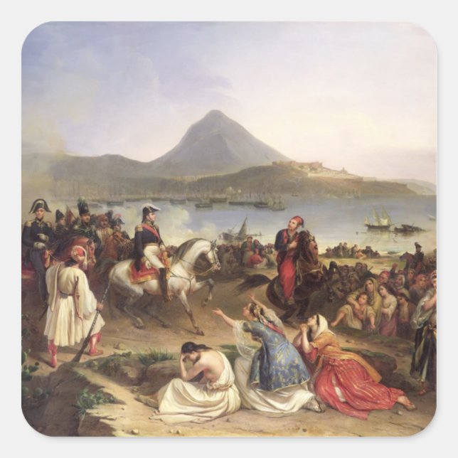 Adesivo Quadrado Reunião Entre O General Nicolas Joseph Maison (Frente)