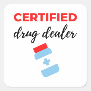 Adesivo Quadrado Revendedor de Drogas Certificado 2