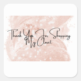 Adesivo Quadrado Revendedor Obrigado a você Stickers Quadrados