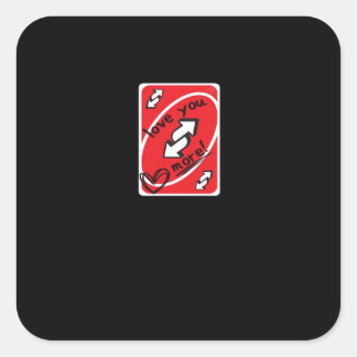 Adesivo Quadrado Reverse Card Love You More Funny Playful Style 