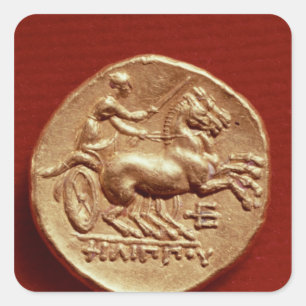 Adesivo Quadrado Reverso de um stater de Philip II de Macedónia