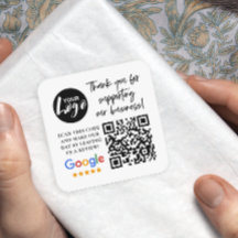 Revisões do Google Obrigado Logotipo Código QR