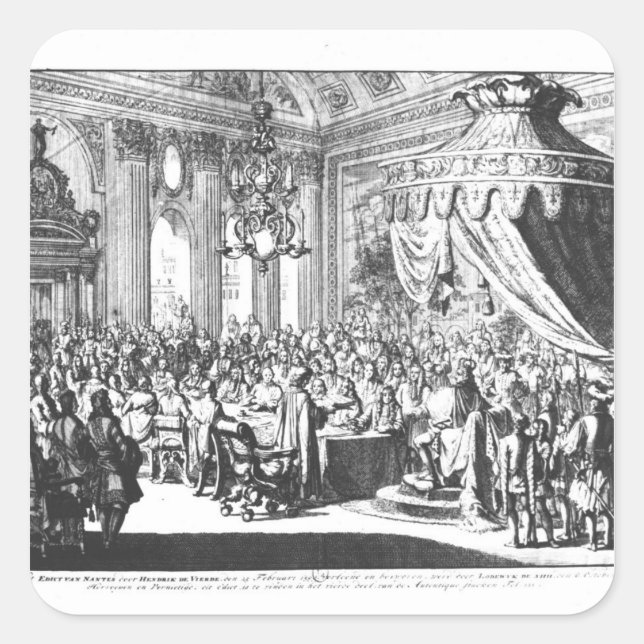 Adesivo Quadrado Revogação do Edito de Nantes (Frente)