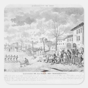 Adesivo Quadrado Revolta dos trabalhadores de seda de Lyon