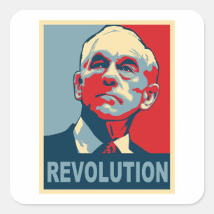 Adesivo Quadrado Revolução de Ron Paul