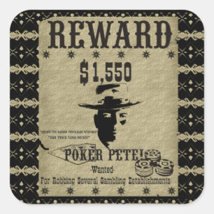 Adesivo Quadrado Reward Poker Pete