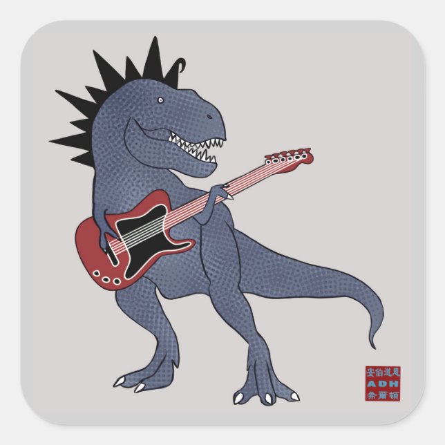 Adesivo Quadrado Rex Guitar Stickers (Frente)