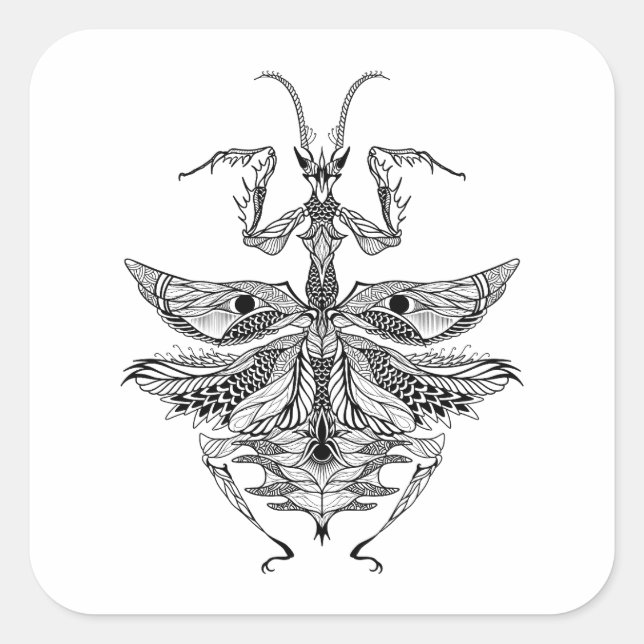 Adesivo Quadrado Rezando Mantis Inspirado (Frente)