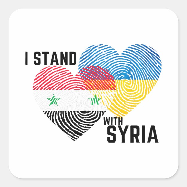 Adesivo Quadrado Reze pela Síria (Frente)