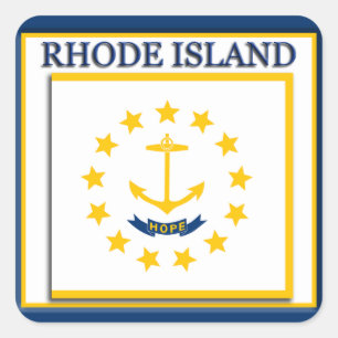 Adesivo Quadrado Rhode Island State Flag Sticker
