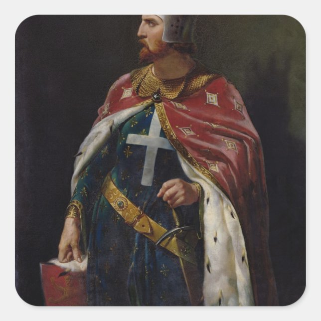 Adesivo Quadrado Richard I o Rei Lioncoração da Inglaterra, 1841 (Frente)
