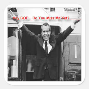 Adesivo Quadrado Richard Nixon "Já Sentem Minha Falta?" Presentes e