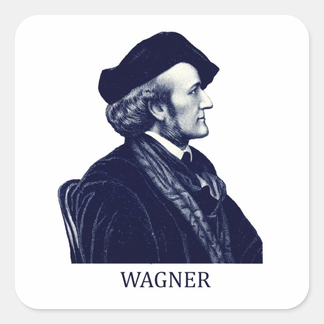 Adesivo Quadrado Richard Wagner, azul (Frente)