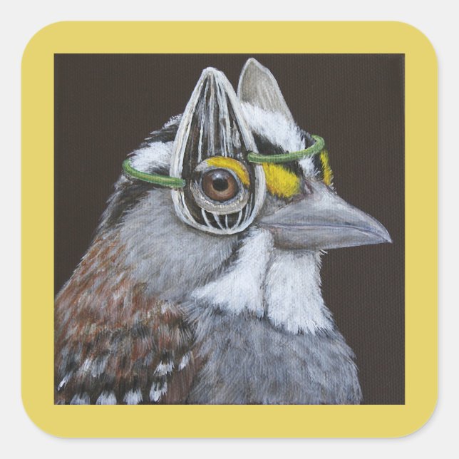 Adesivo Quadrado Richie, os autocolantes do pardal (Frente)