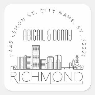 Adesivo Quadrado Richmond Destination Wedding Square Sticker